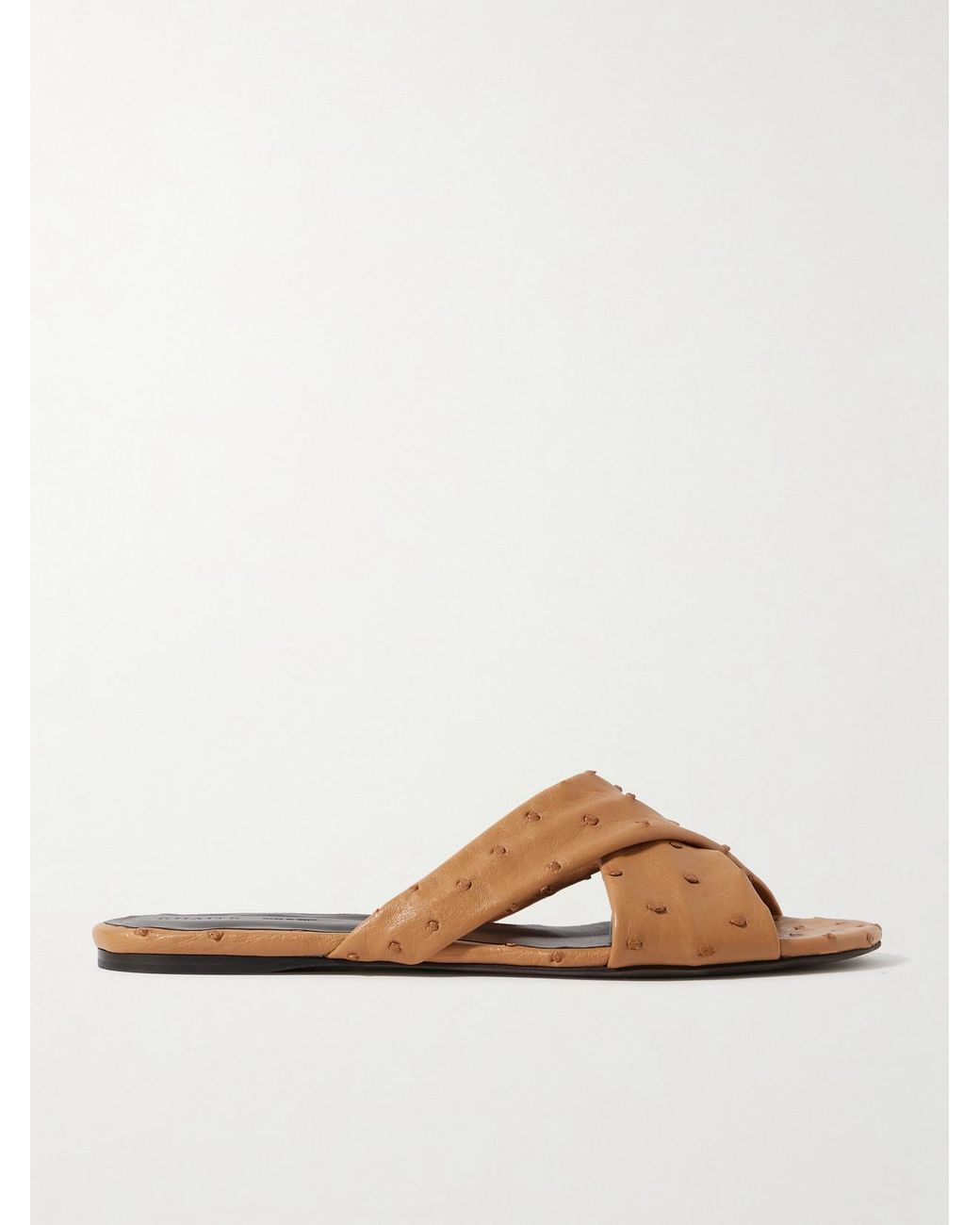 Khaite Brown Liria Ostrich Sandals