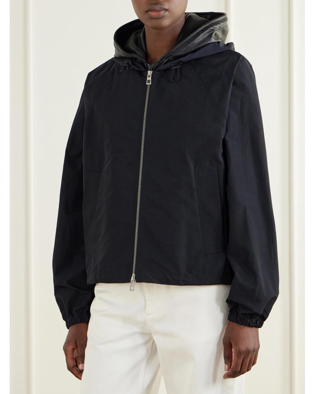 Loewe Black Cotton-Blend Shell Hooded Jacket