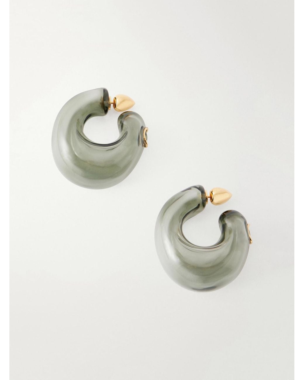Alaïa Metallic Glass Hoop Earrings