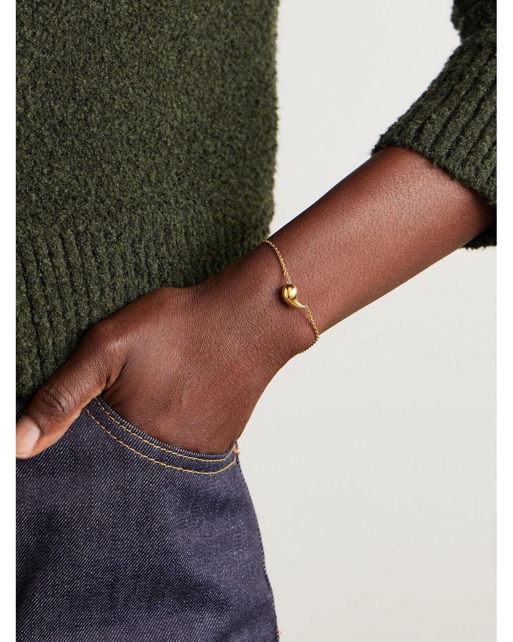 Bottega Veneta Natural Plated Bracelet