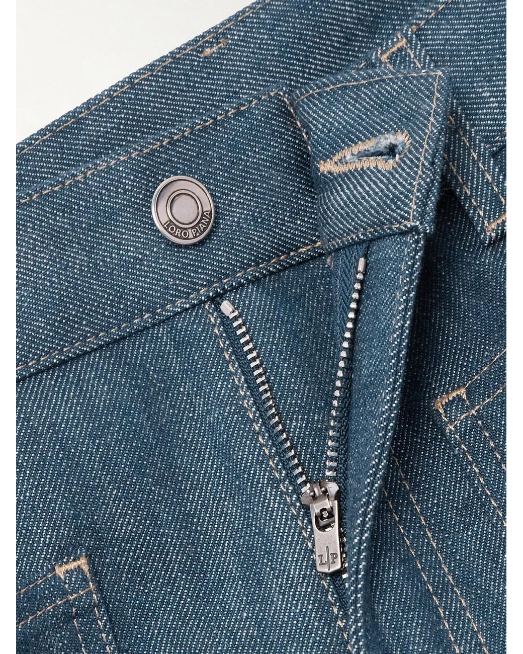 Loro Piana Blue Lamark High-Rise Flared Jeans