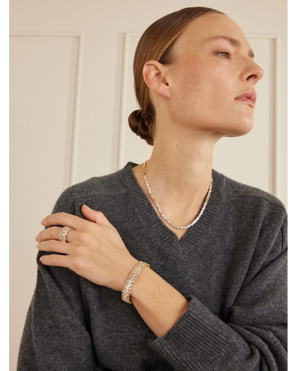 Suzanne Kalan Natural 18-Karat Diamond Tennis Necklace