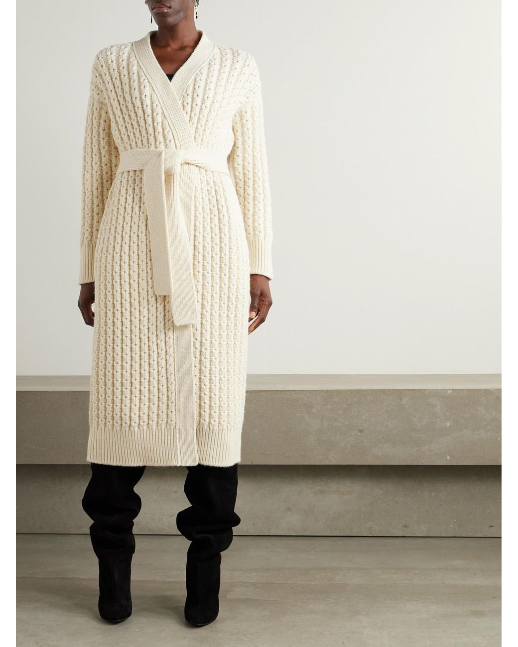 Alaïa Natural Oversized Wool Cardigan