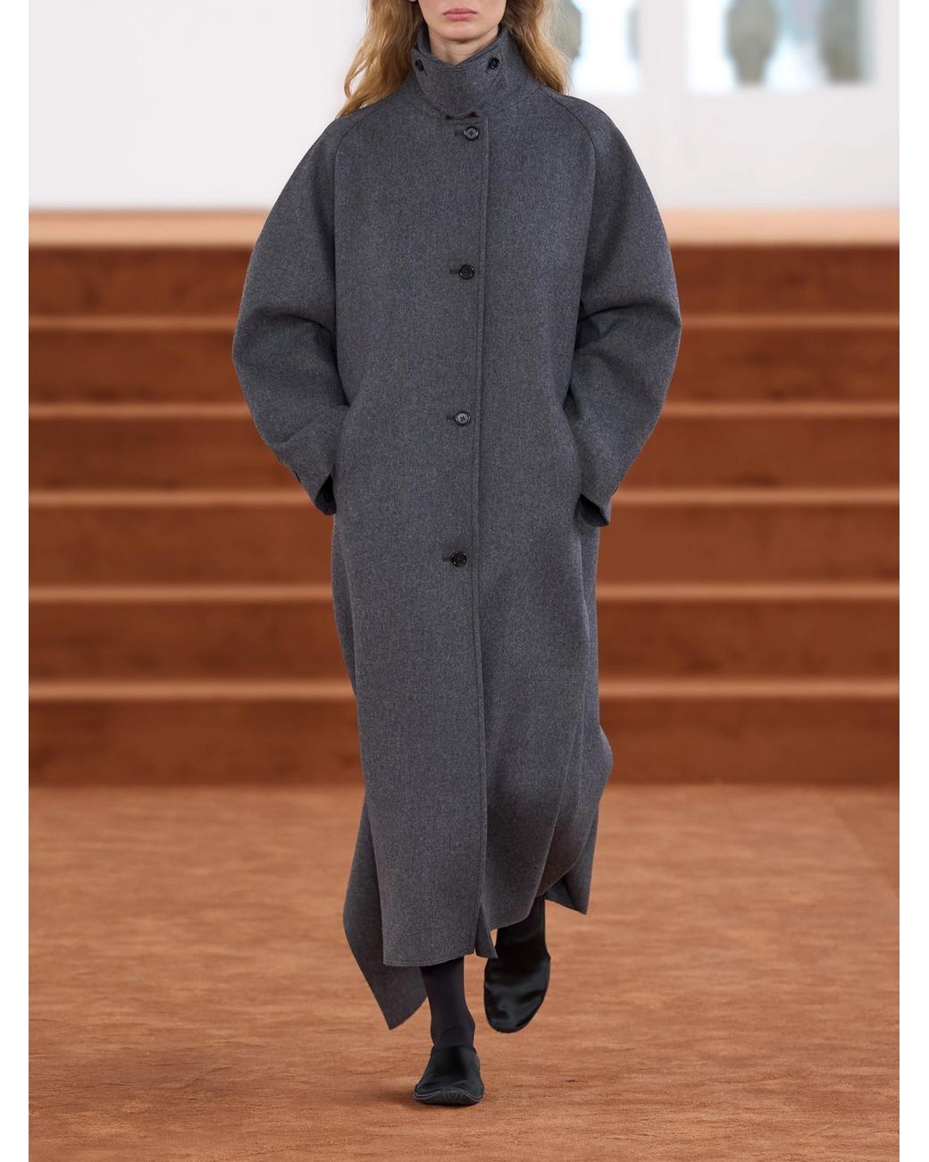 Jil Sander Gray Wool-Blend Coat