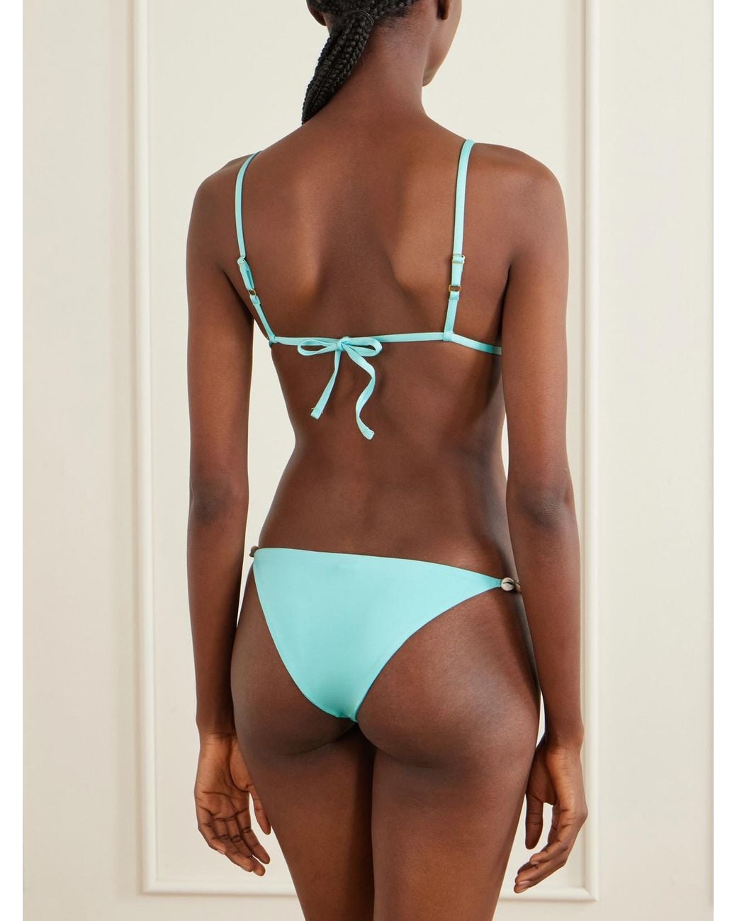 SARA CRISTINA Blue Cowries Embellished Bikini
