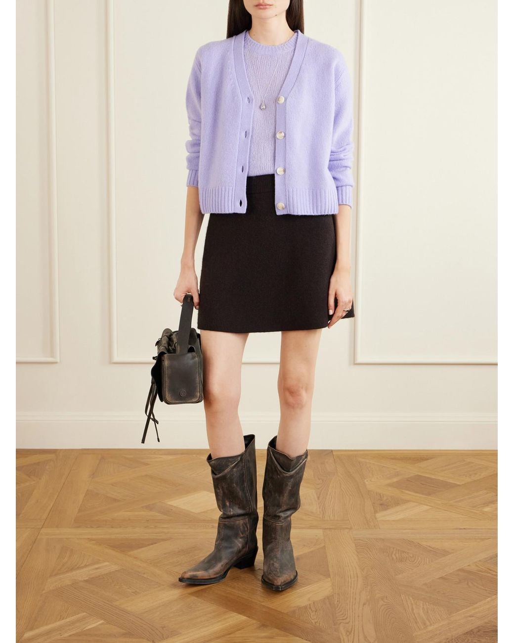 Lisa Yang Purple Siona Cashmere And Silk T-Shirt