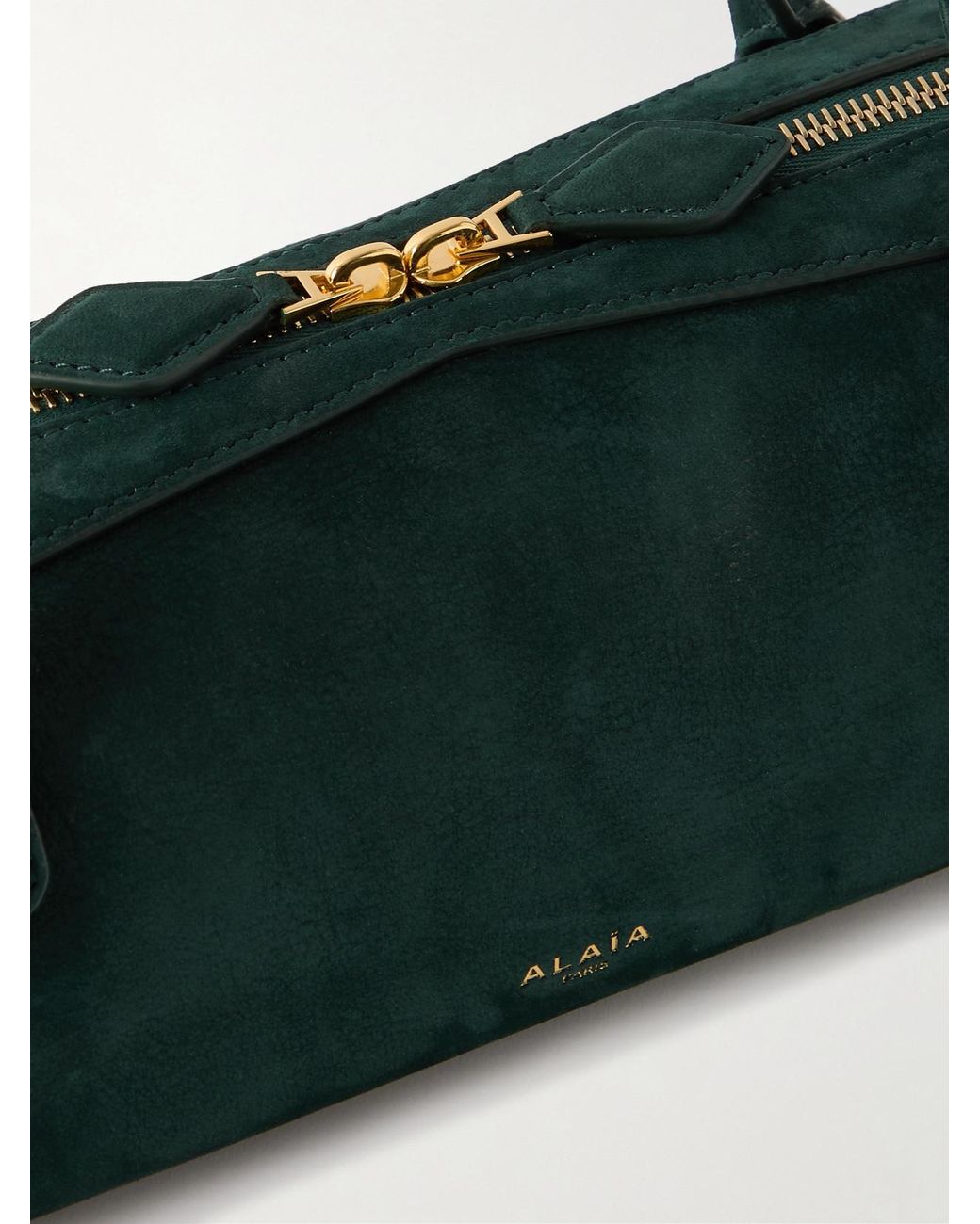 Alaïa Green Le Teckel Medium Nubuck Shoulder Bag