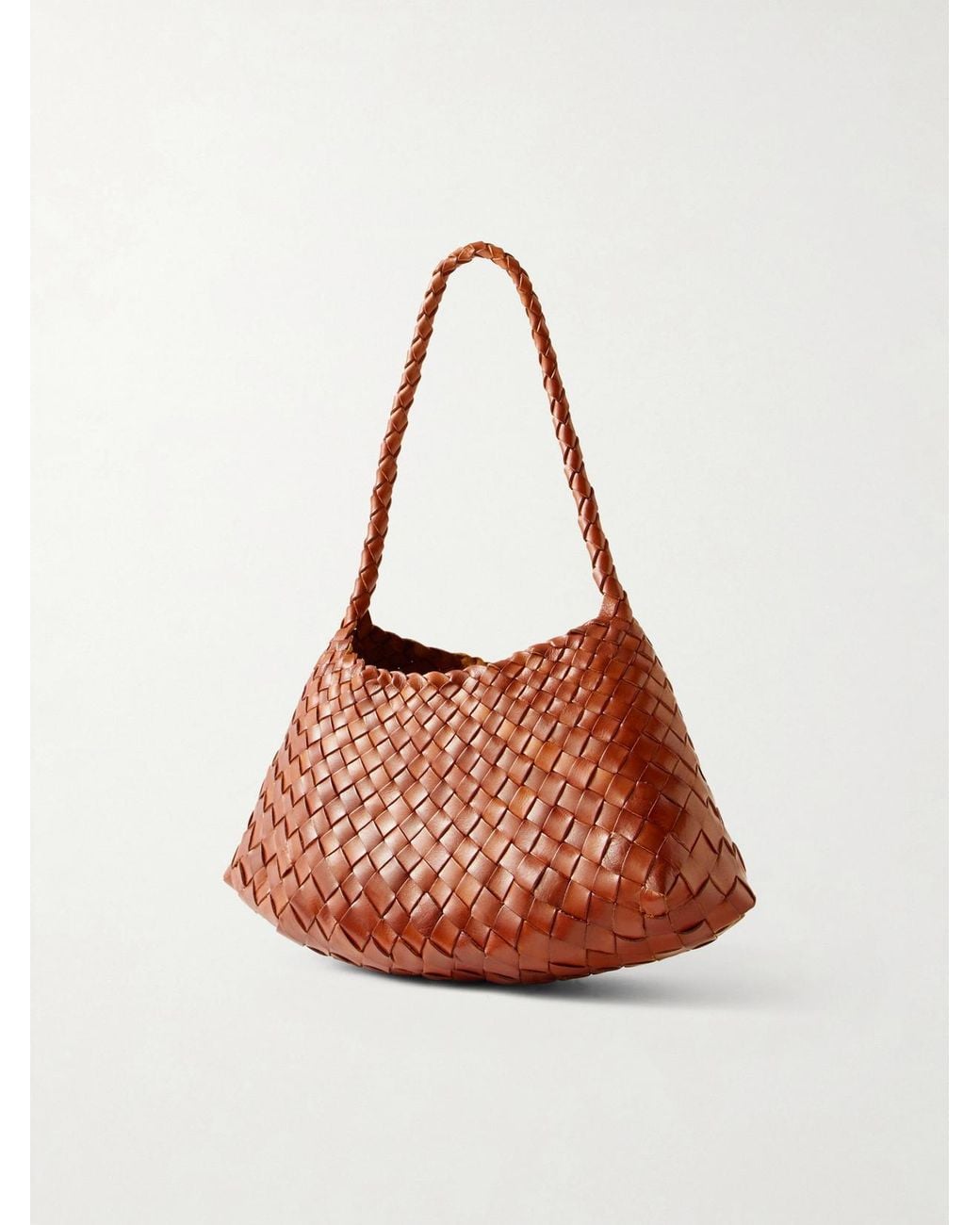 Dragon Diffusion Brown Rosanna Mini Woven Leather Shoulder Bag