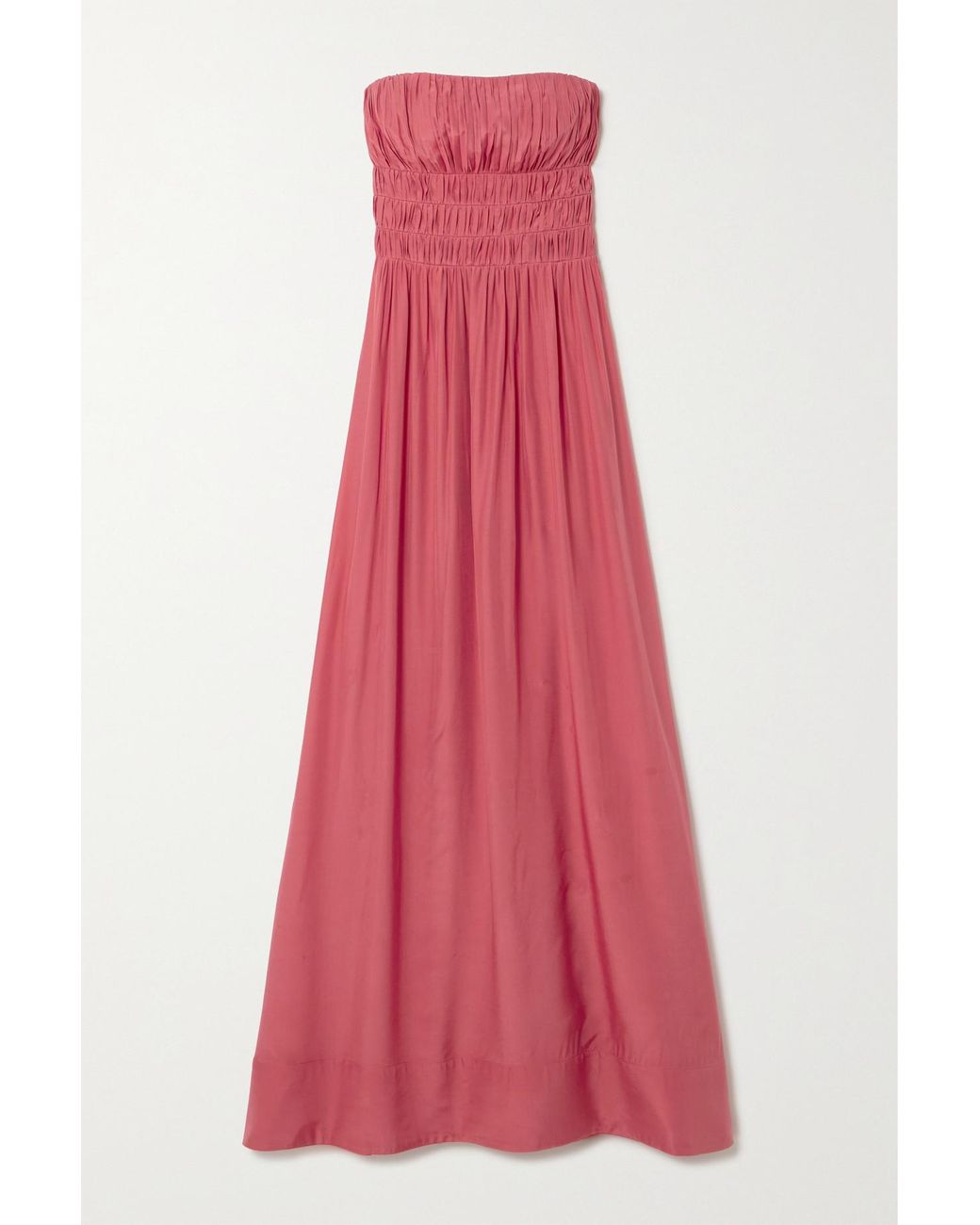 Smocked strapless store maxi dress
