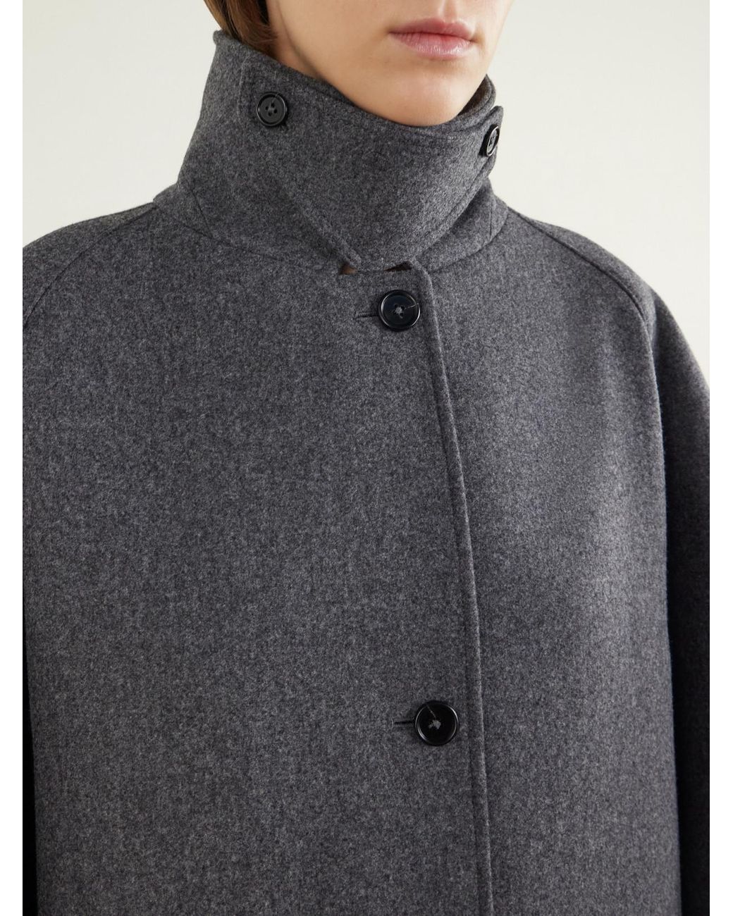 Jil Sander Gray Wool-Blend Coat