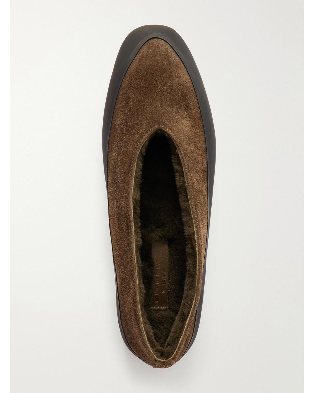 Le Monde Beryl Green Apres Ski Rubber-Trimmed Suede Ballet Flats