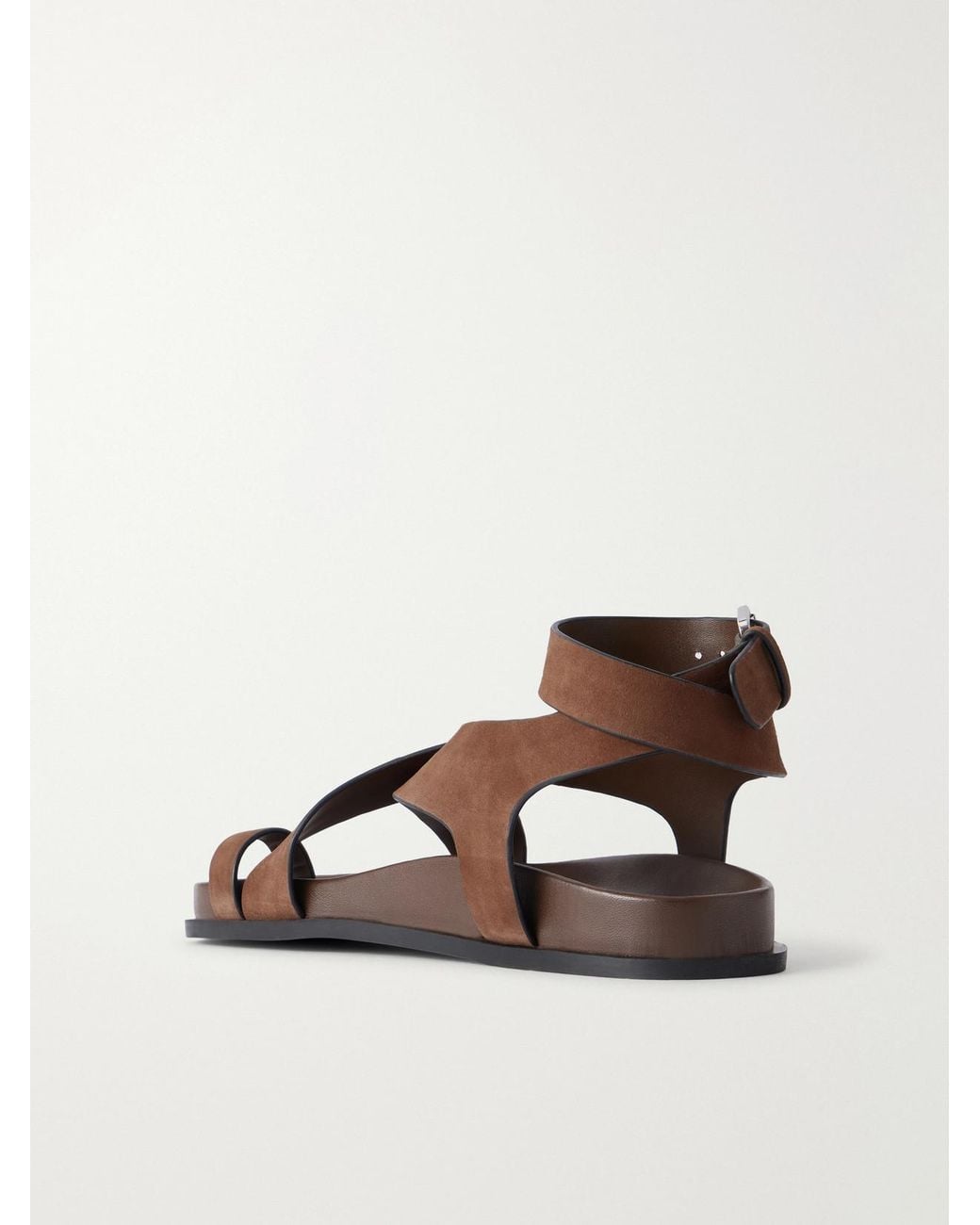 A.Emery Brown Jalen Crossed Suede Sandals