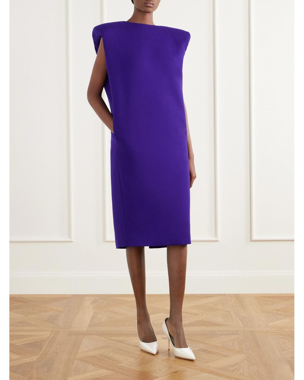 Willy Chavarria Purple Wool Midi Dress