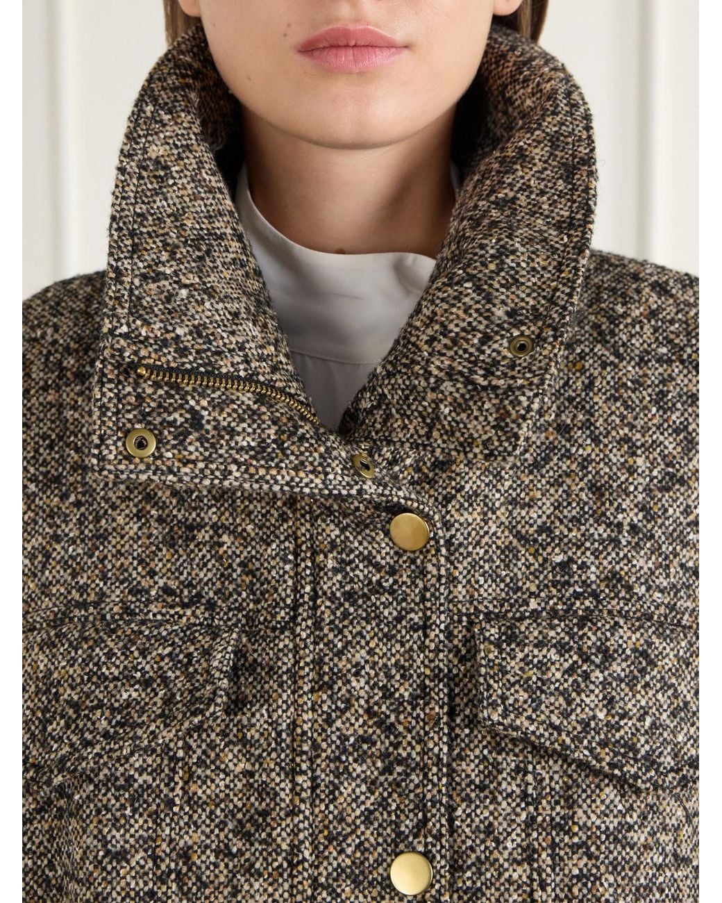 Veronica Beard Natural Silversmith Dickey Padded Tweed Jacket