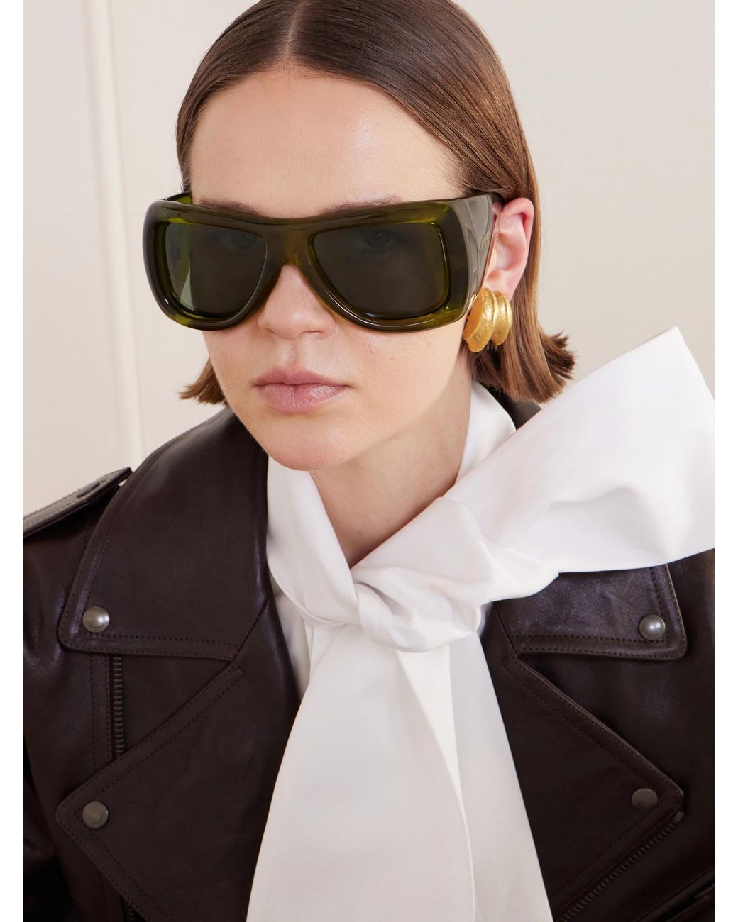 Saint Laurent Green Sl 902 Howl D-Frame Acetate Sunglasses