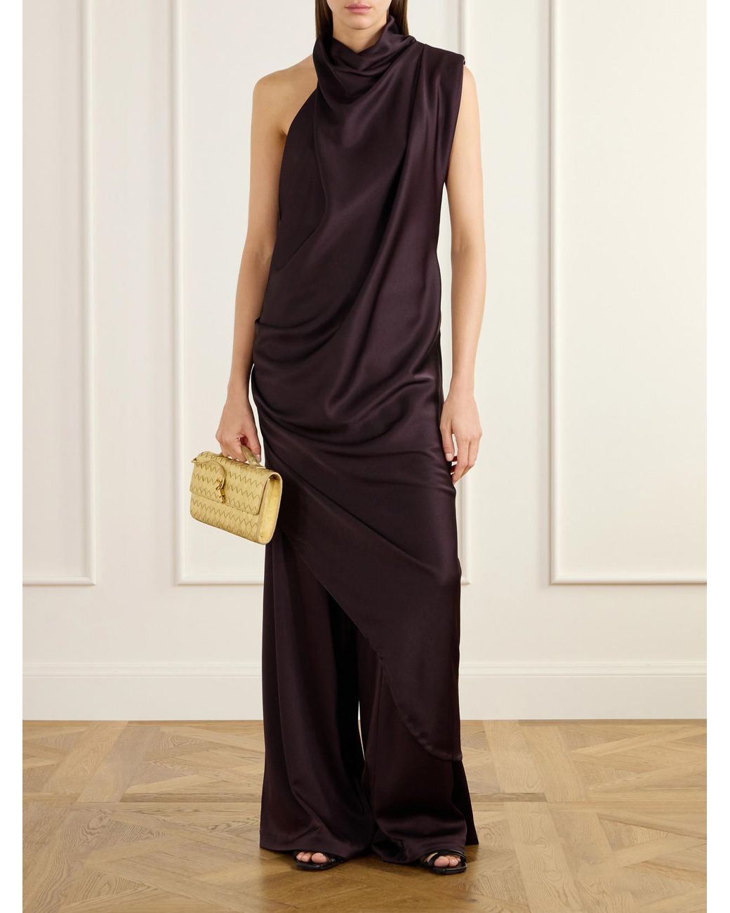 Johanna Ortiz Blue Narrative Weaving Draped Satin Top