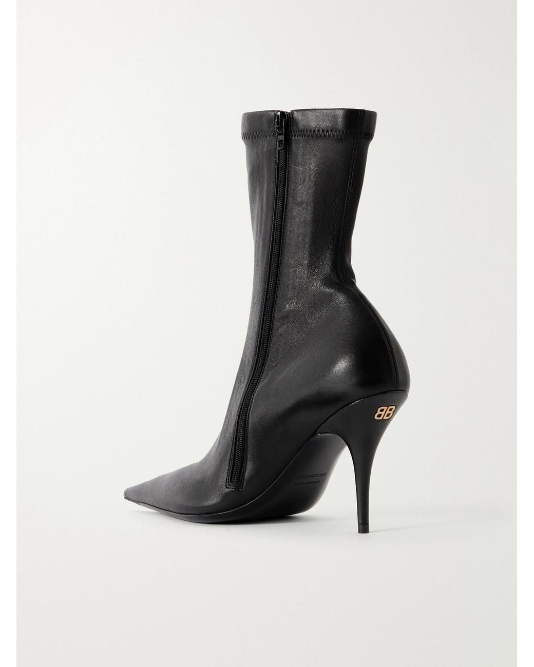 Balenciaga Black Avenue Bootie 90 Leather Ankle Boots