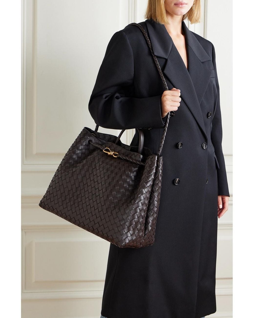 Bottega Veneta Black 'Andiamo Large' Tote Bag