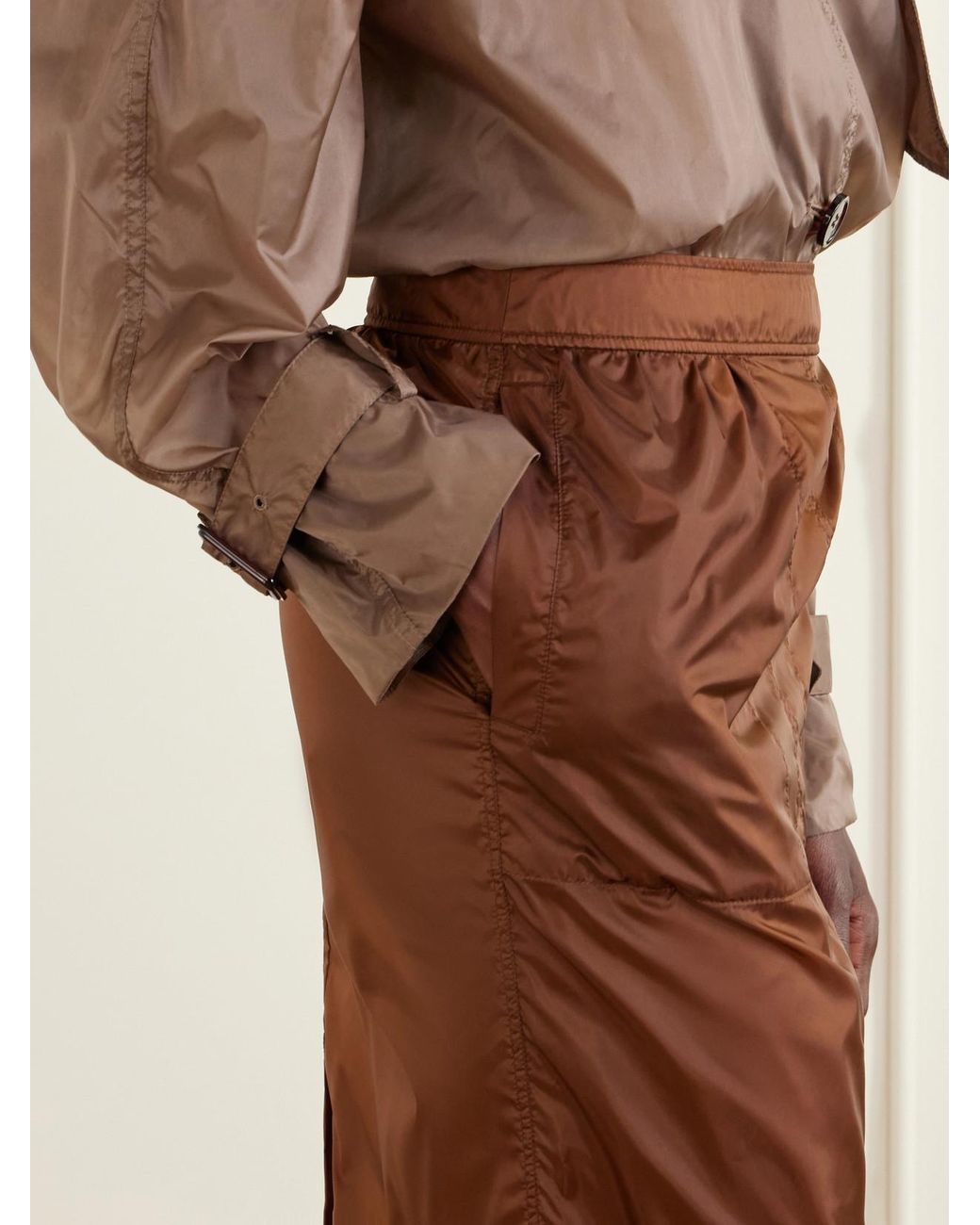 Saint Laurent Brown Woven Midi Skirt
