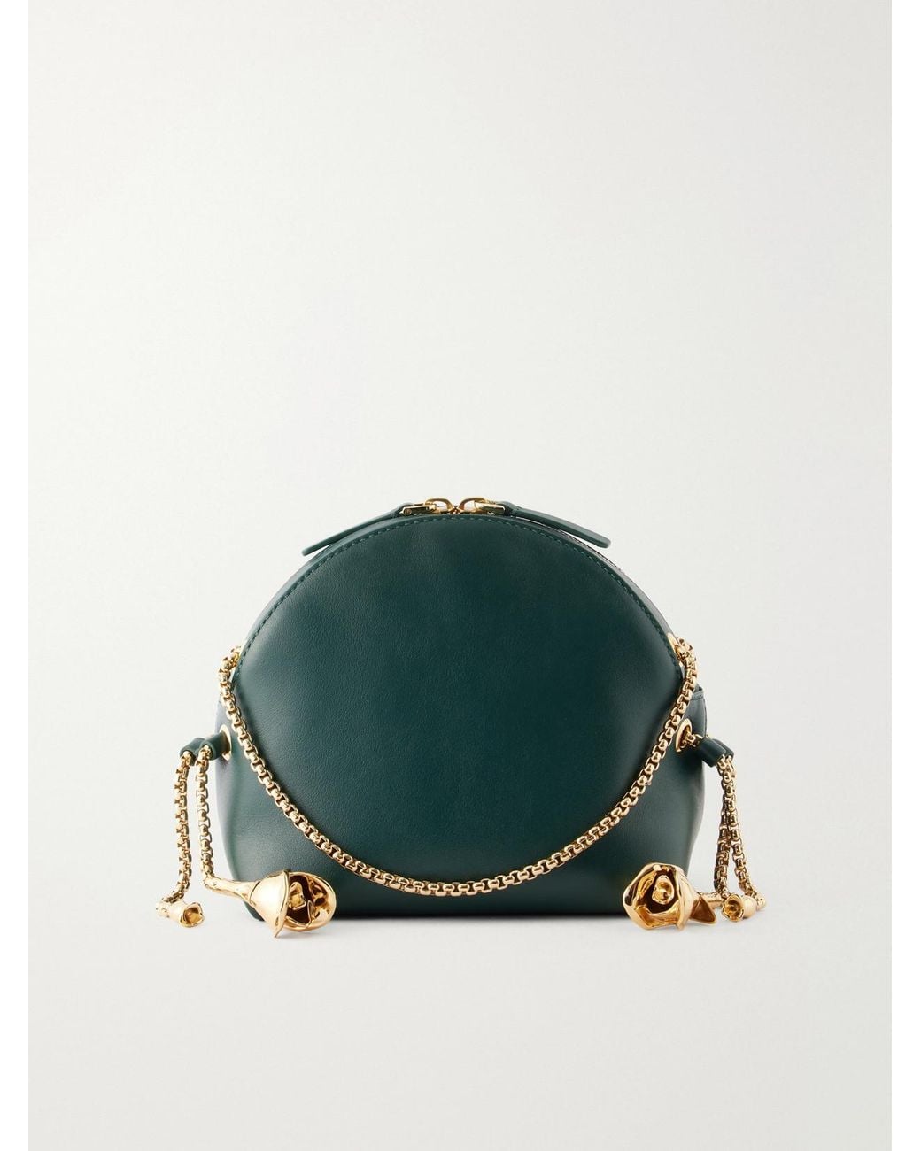 Erdem Green Flora Leather Shoulder Bag