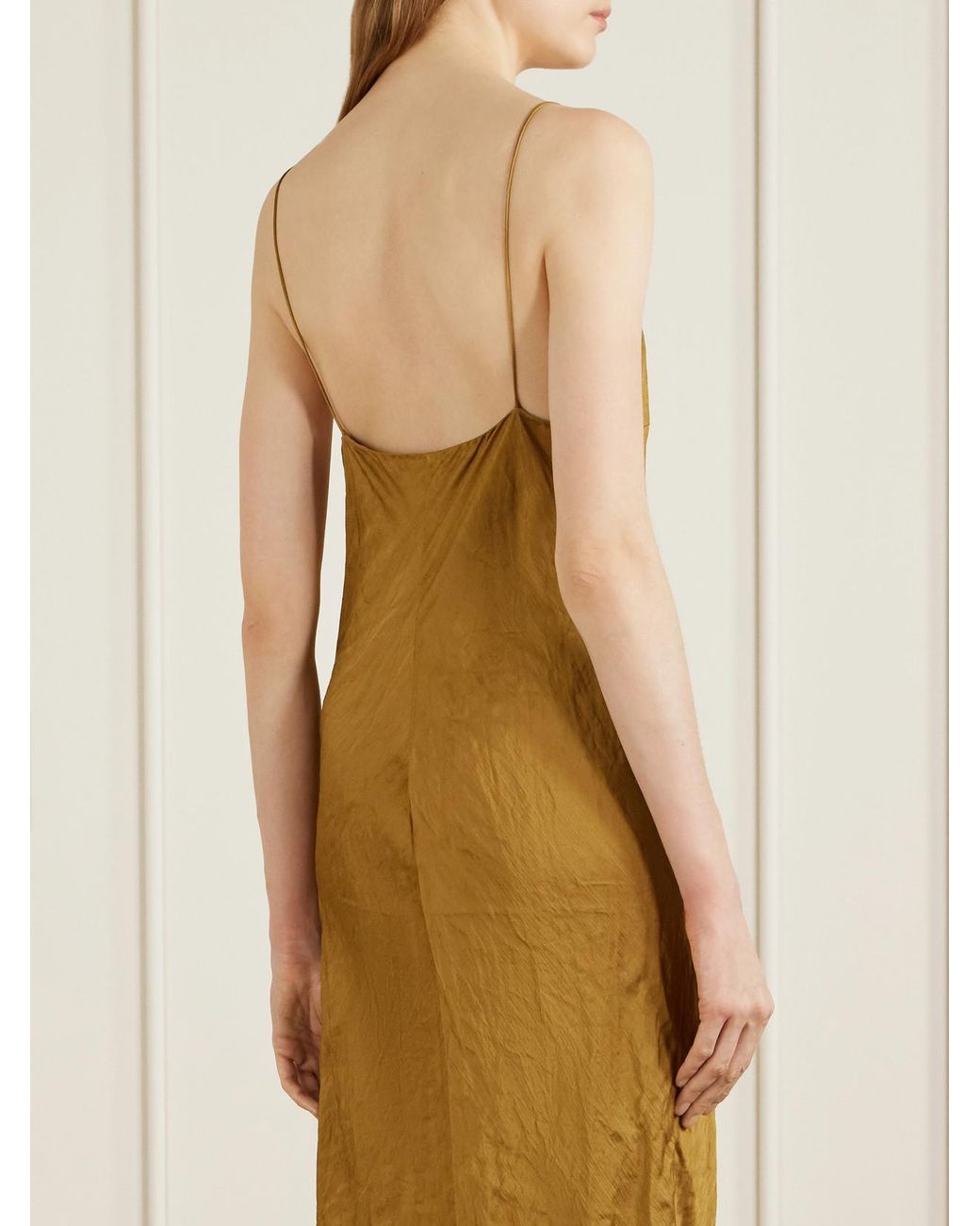 Khaite Metallic Taja Crinkled-Voile Maxi Dress