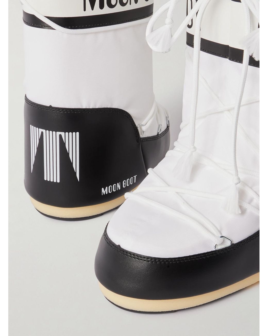 Moon Boot White Icon Shell And Leather-Like Snow Boots