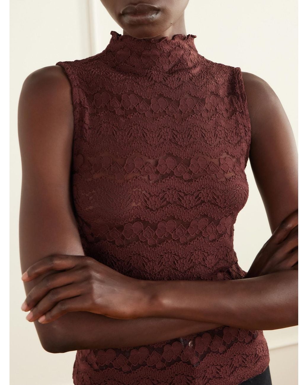 Veronica Beard Purple Alora Lace Tank