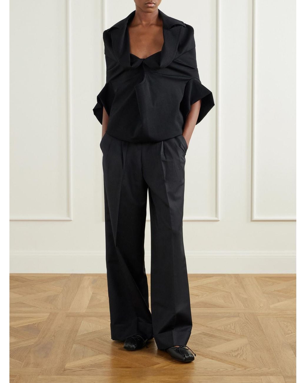Junya Watanabe Black Wool-Blend Blouse