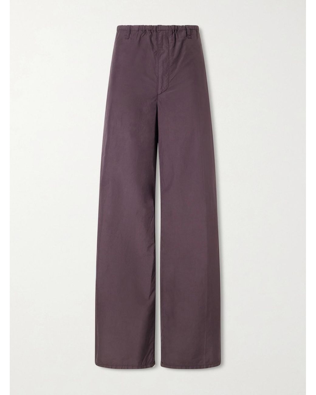 Auralee Purple Cotton Wide-Leg Pants