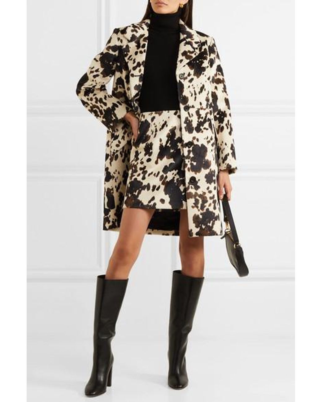 ALEXACHUNG Cow-print Faux Fur Mini Skirt | Lyst