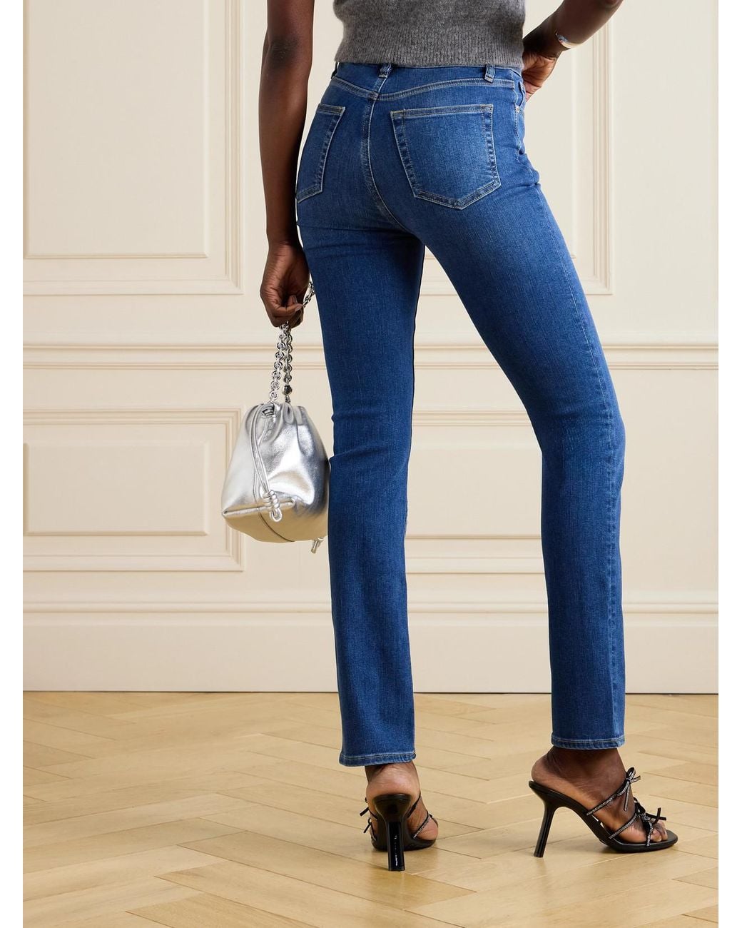 FRAME Blue The Pencil High-Rise Skinny Jeans