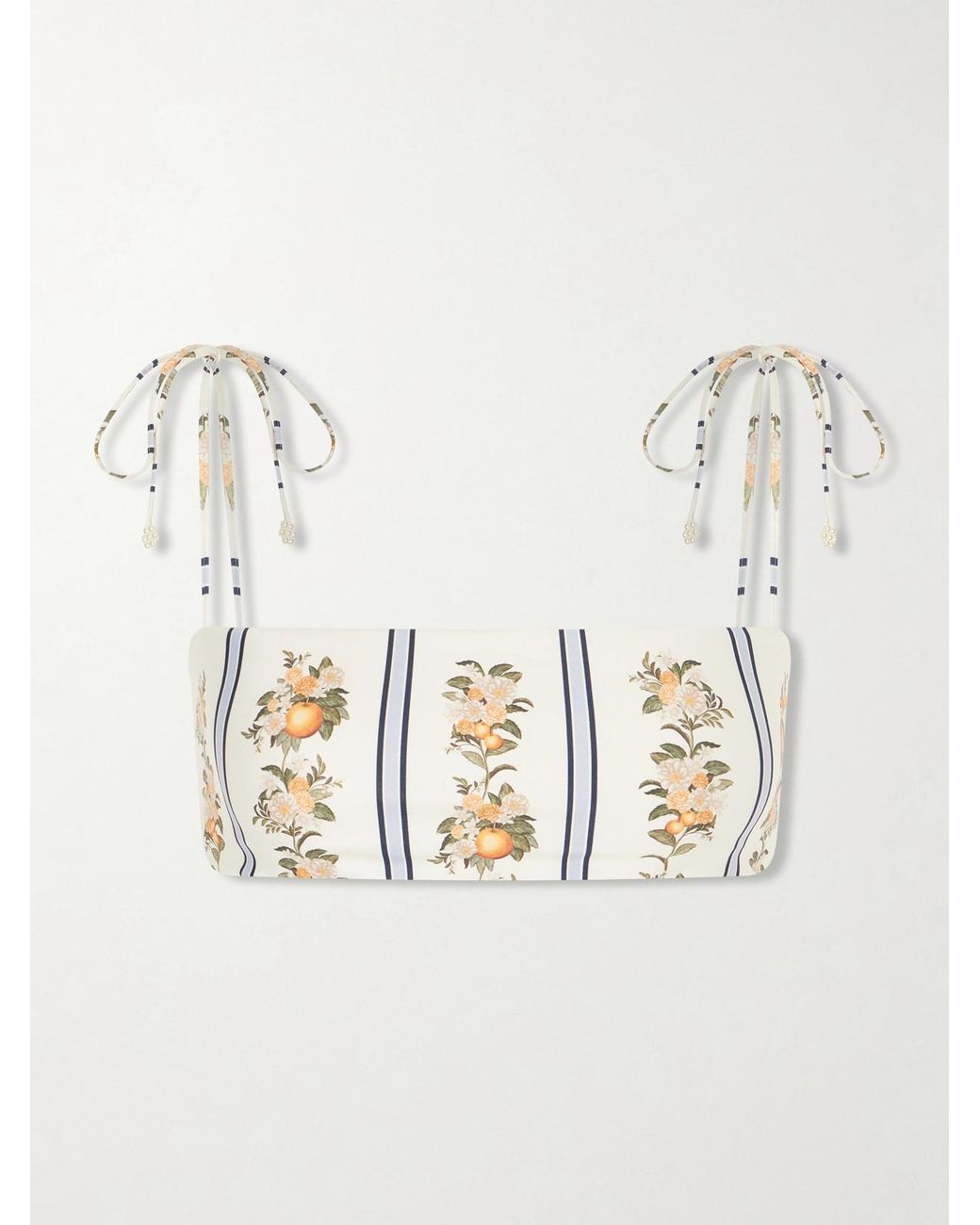 Agua Bendita Natural Primavera Valle Printed Bikini Top