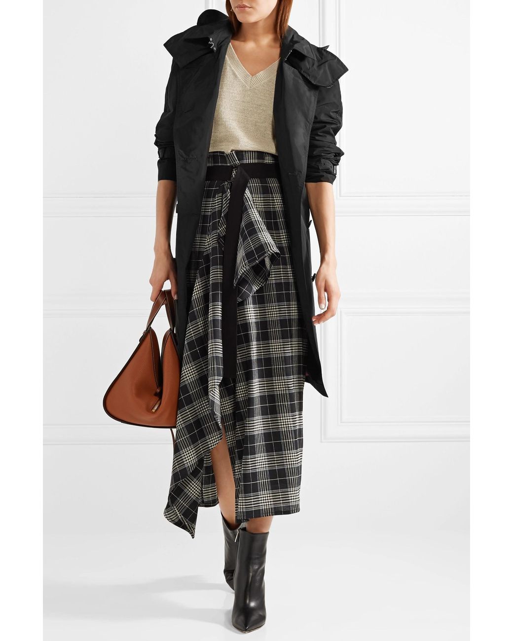 Burberry The Amberford Hooded Shell Trench Coat in Black | Lyst