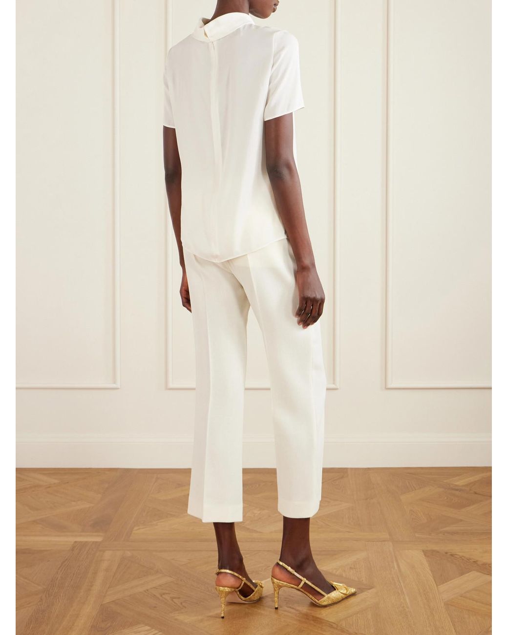 Valentino Garavani White Silk-Georgette Blouse