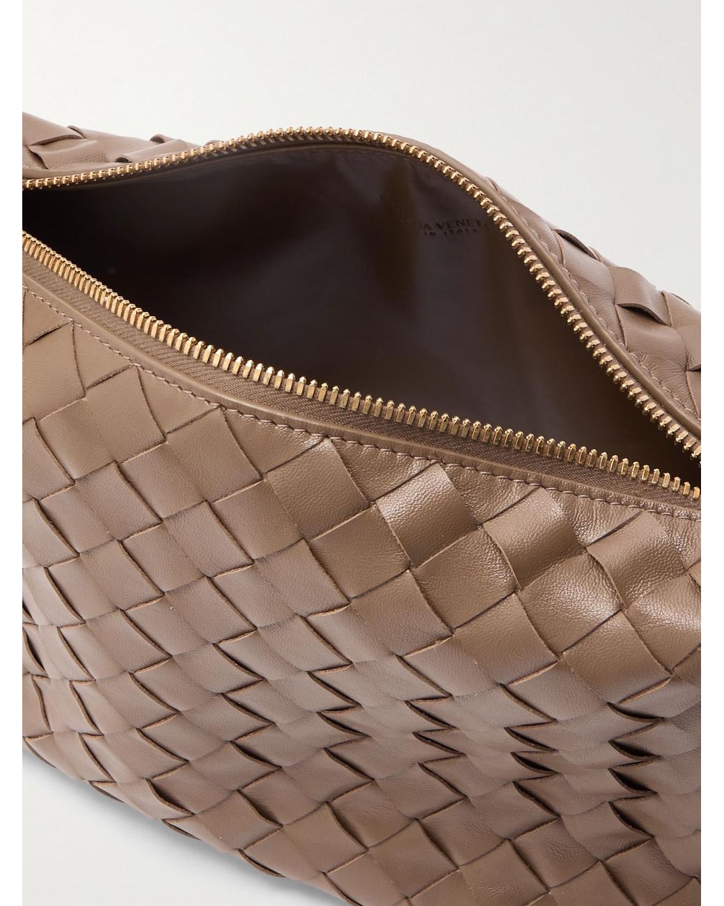 Bottega Veneta Natural Wallace Mini Intrecciato Leather Shoulder Bag
