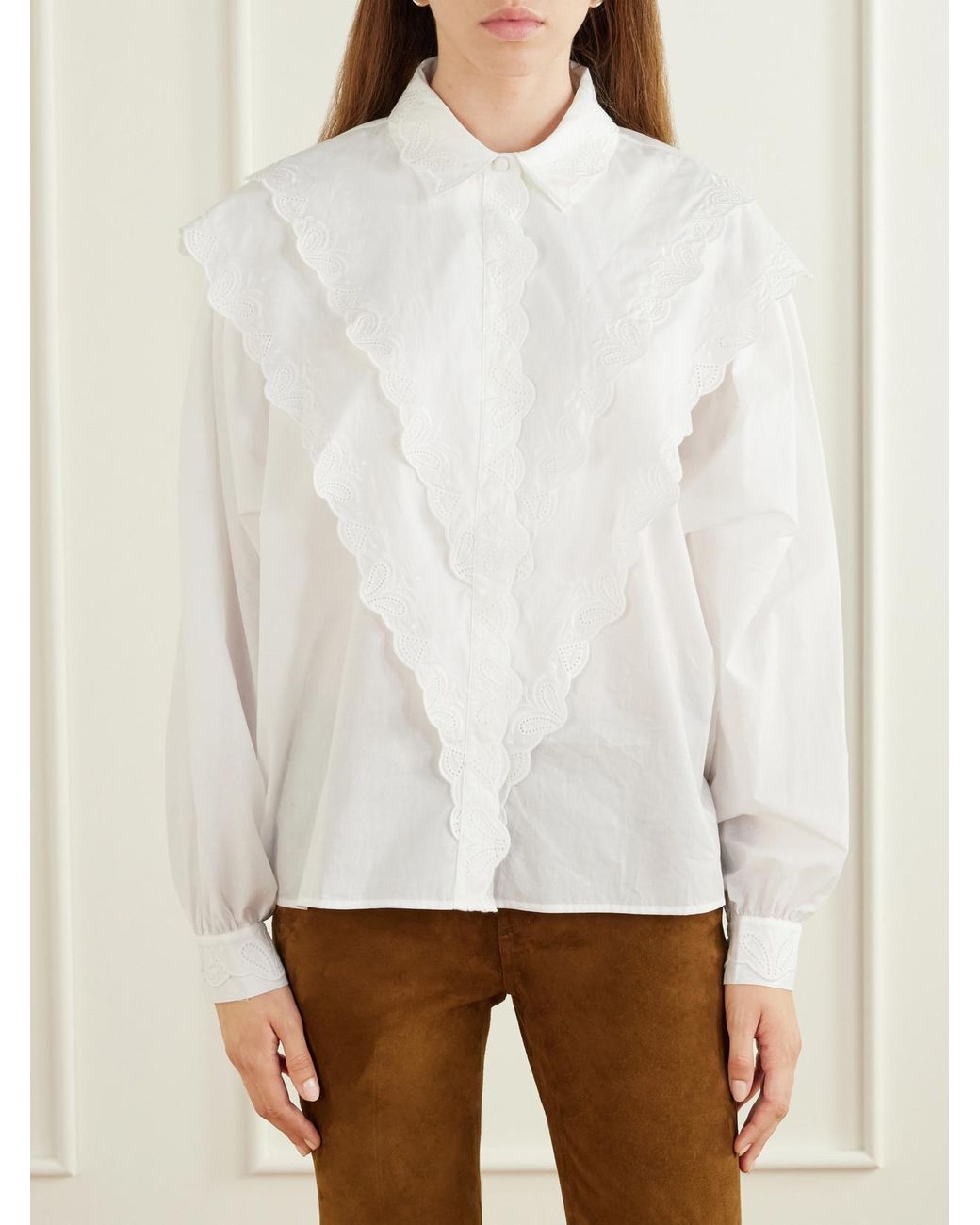 FRAME White The Equestrian Cotton-Poplin Shirt