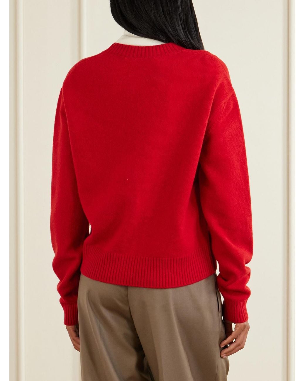 Rohe Red Merino Wool-Blend Cardigan