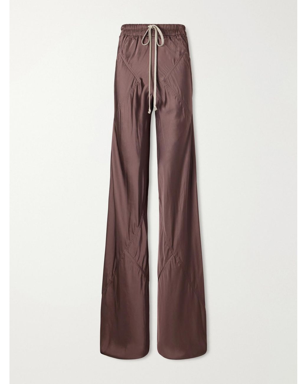 Rick Owens Brown Charmeuse Wide-Leg Pants