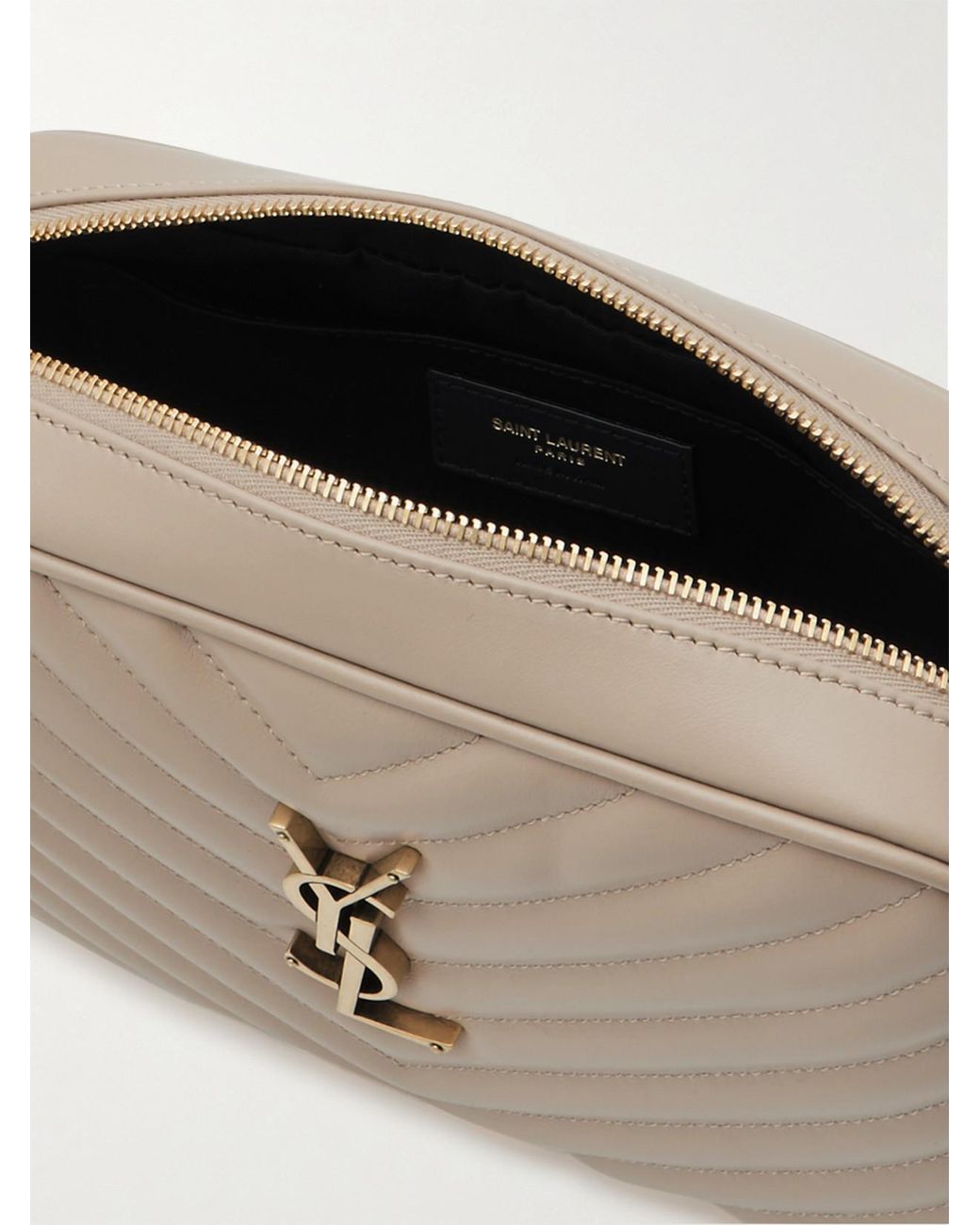Saint Laurent Natural Lou Medium Quilted Leather Shoulder Bag
