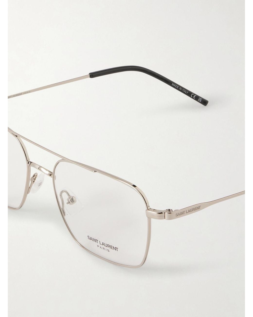 Saint Laurent Natural Sl 888 Quare-Frame Metal Glasses