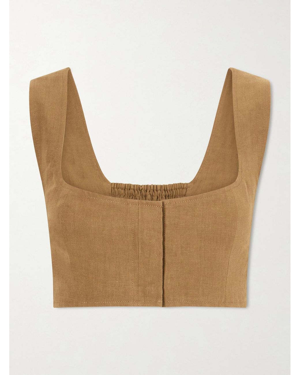 LeKasha White Jirja Linen Cropped Top