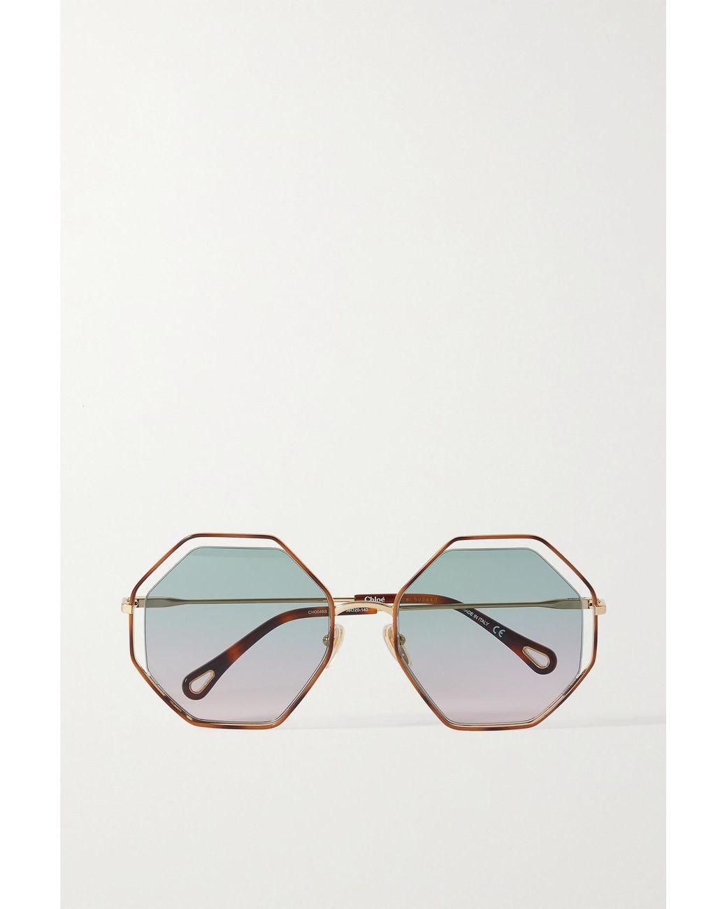 Chloé Poppy Octagon-frame Gold-tone Sunglasses in Metallic | Lyst
