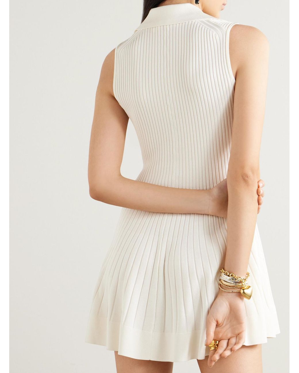 zimmermann knit mini dress Ribbed-Knit in White Tunic dress