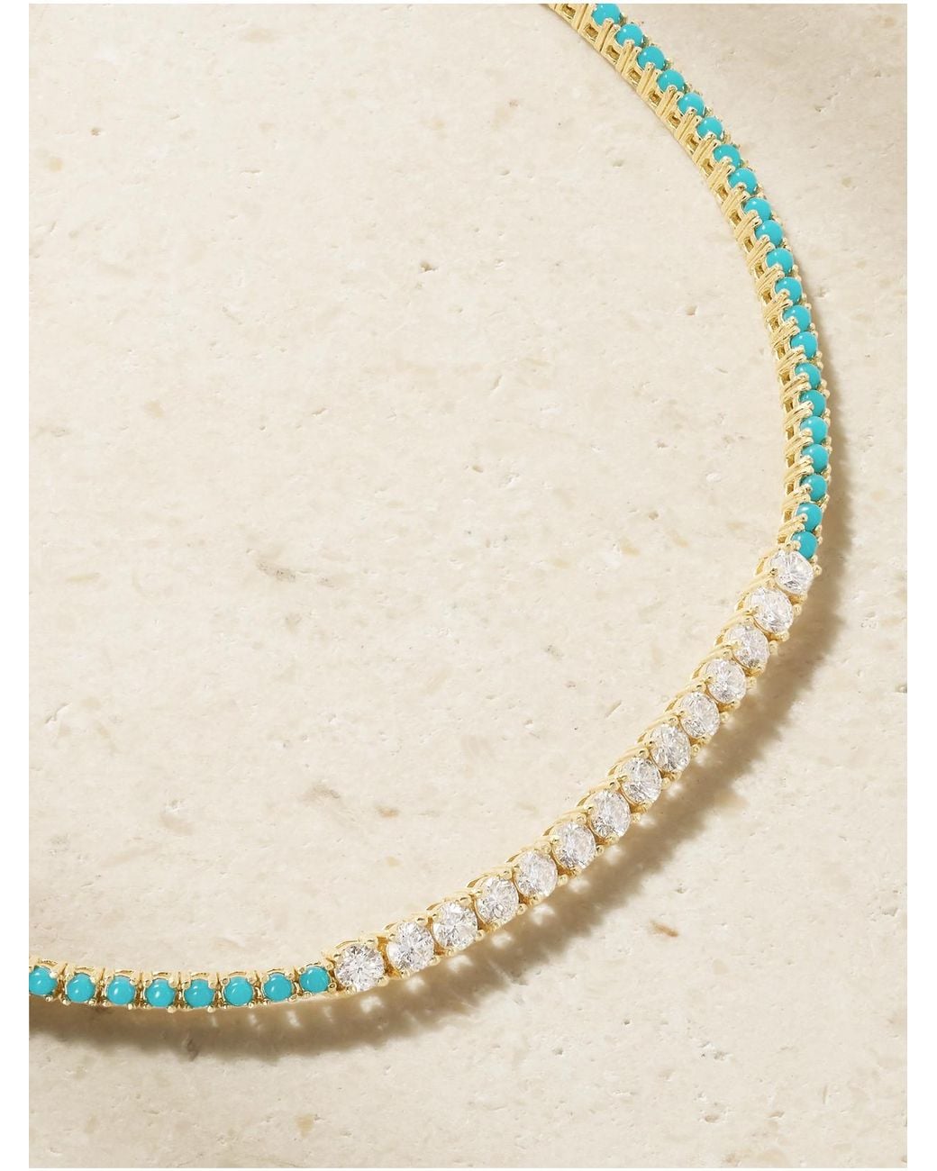 Jennifer Meyer Natural Small 18-Karat, Diamond And Tennis Necklace