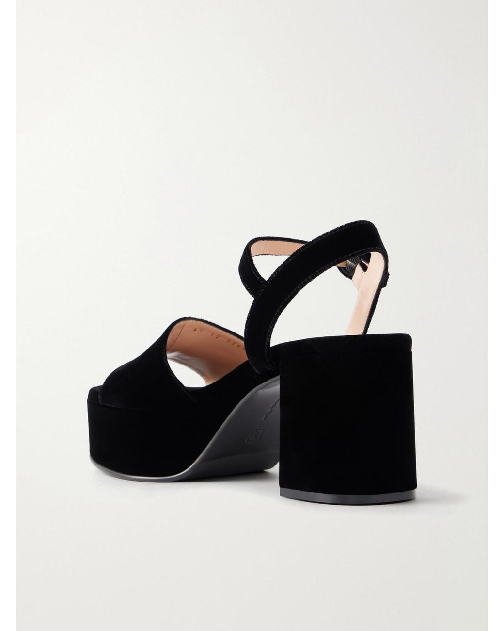 Gianvito Rossi Black Carol 35 Velvet Platform Sandal