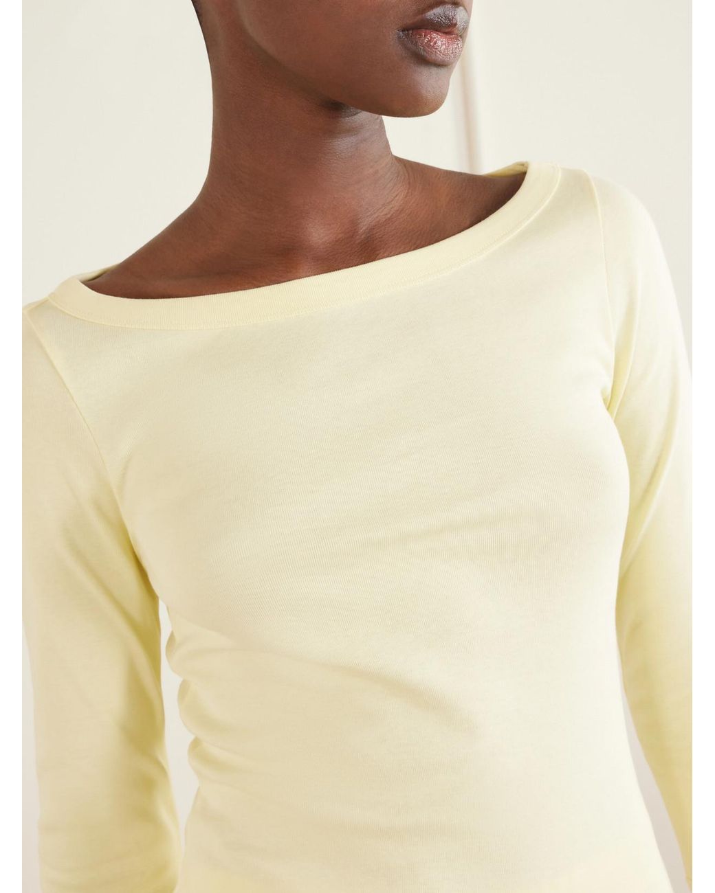 Flore Flore Yellow Steffi Ribbed Organic Cotton-Jersey T-Shirt