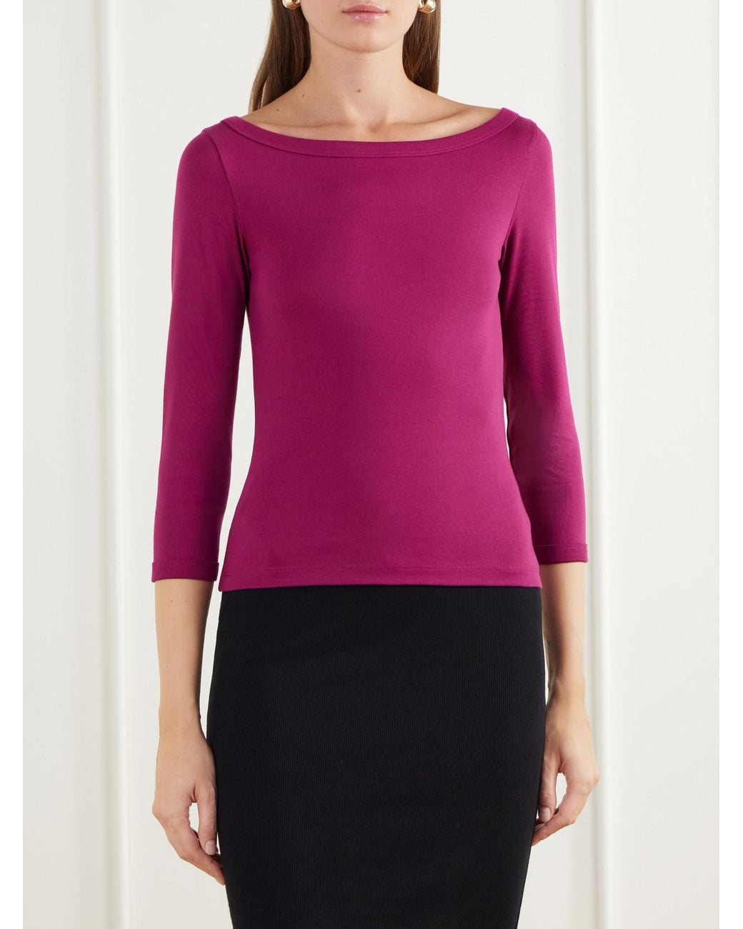 Flore Flore Pink Steffi Ribbed Organic Cotton-Jersey T-Shirt