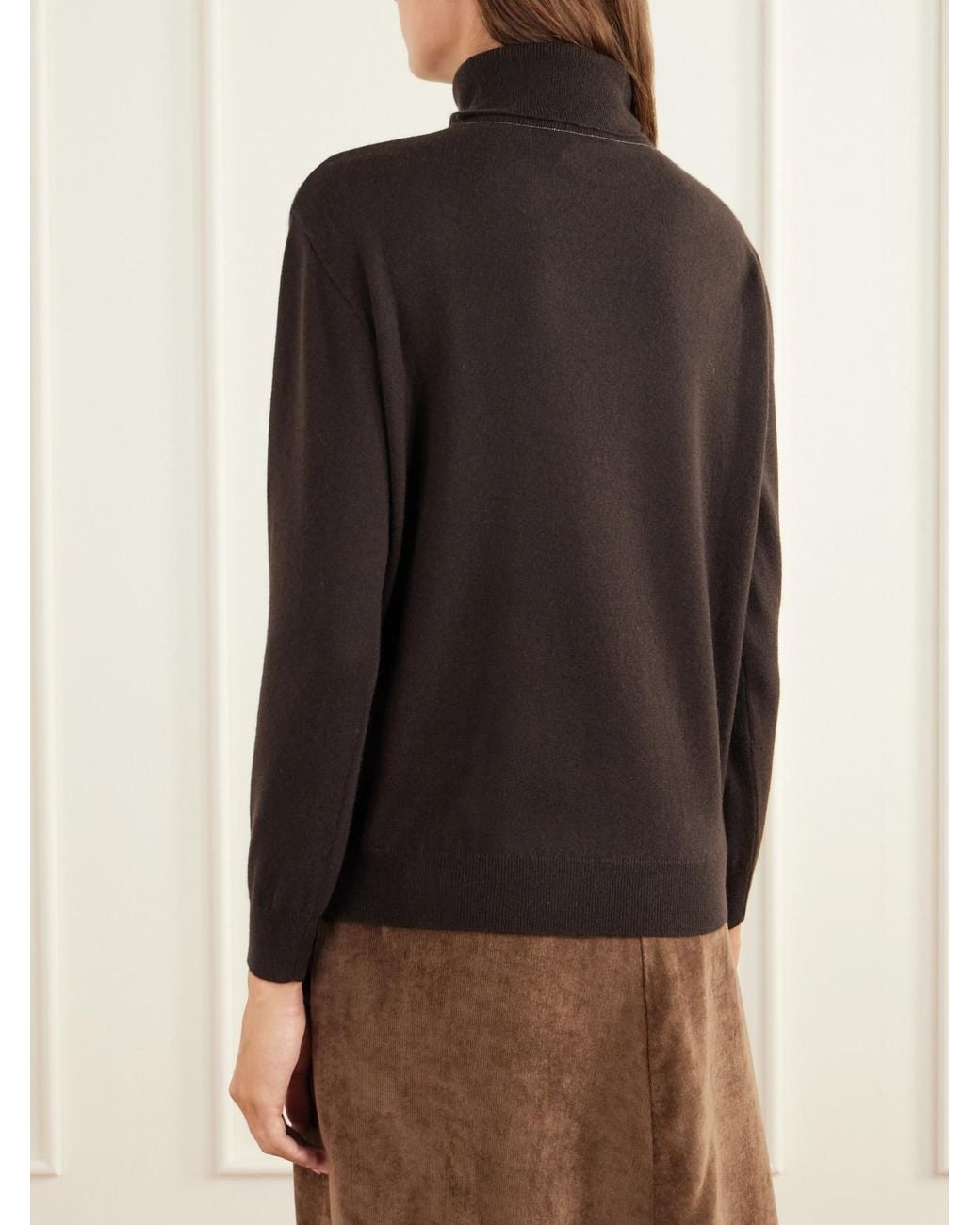 Brunello Cucinelli Black Cashmere Turtleneck Sweater