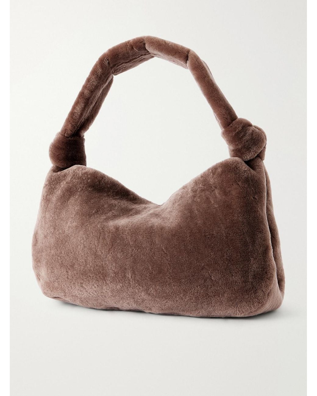 Gabriela Hearst Brown Antonia Shearling Top-Handle Bag