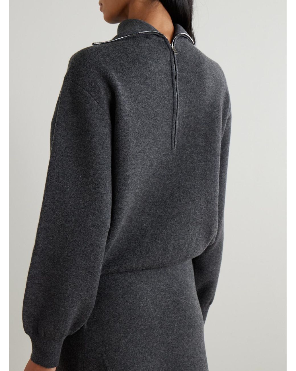 Balenciaga Gray Back-To-Front Wool-Blend Turtleneck Sweater